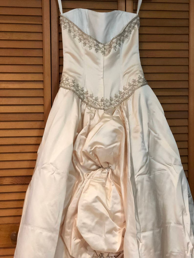 Vintage Etsy Wedding Dress Strapless Dress cream Dress Etsy