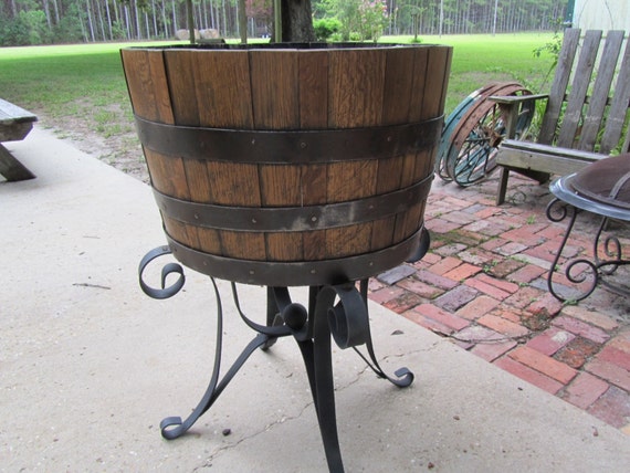 Whiskey Barrel Wood Barrel Whiskey Barrel Furniture Barrel Etsy