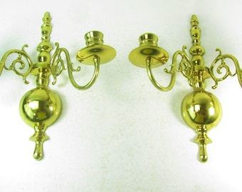 brass candle holder, candle sconce, vintage brass candle holder, wall sconce, wall decor,