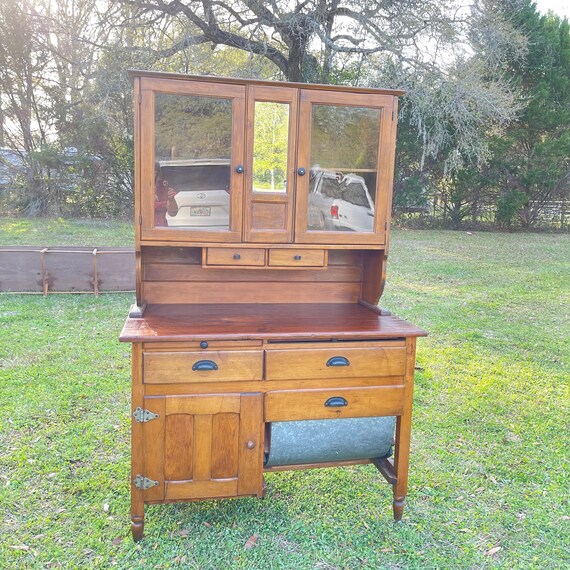 Antique Bakers Cabinet Kitchen Wood Possum Antique Bakers Cabinet Kitchen, Antique Bakers Cabinet With Flour Bin