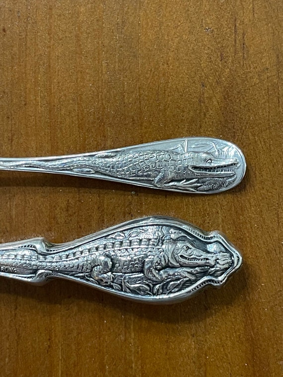 Sterling Silver Cheese Set, Silverware, Alligator Serving Set