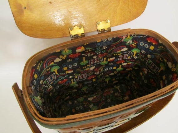 Caro Nan basket purse, hand painted purse, woven … - image 3