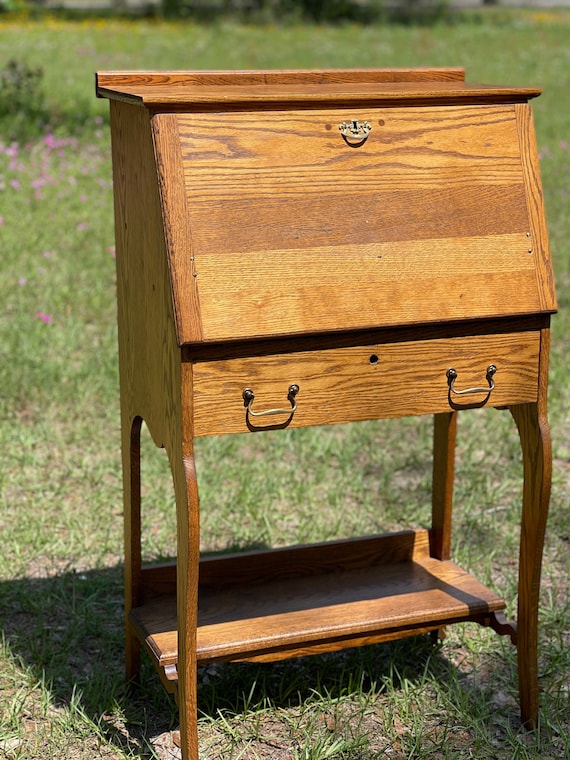 Solid oak secretary desk discount