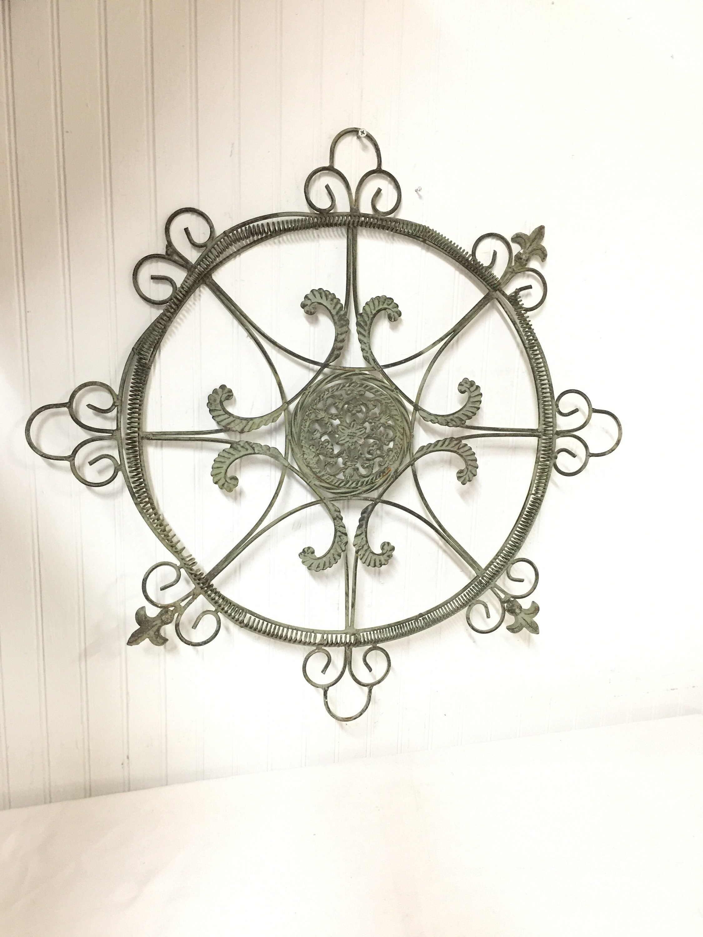 Vintage Metal Scroll Wall Hanging medallion metal wall Etsy