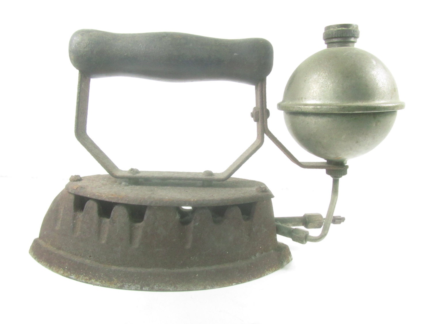 Ancien Fer à Repasser Télémétrique Golf Manche Hickory Vintage