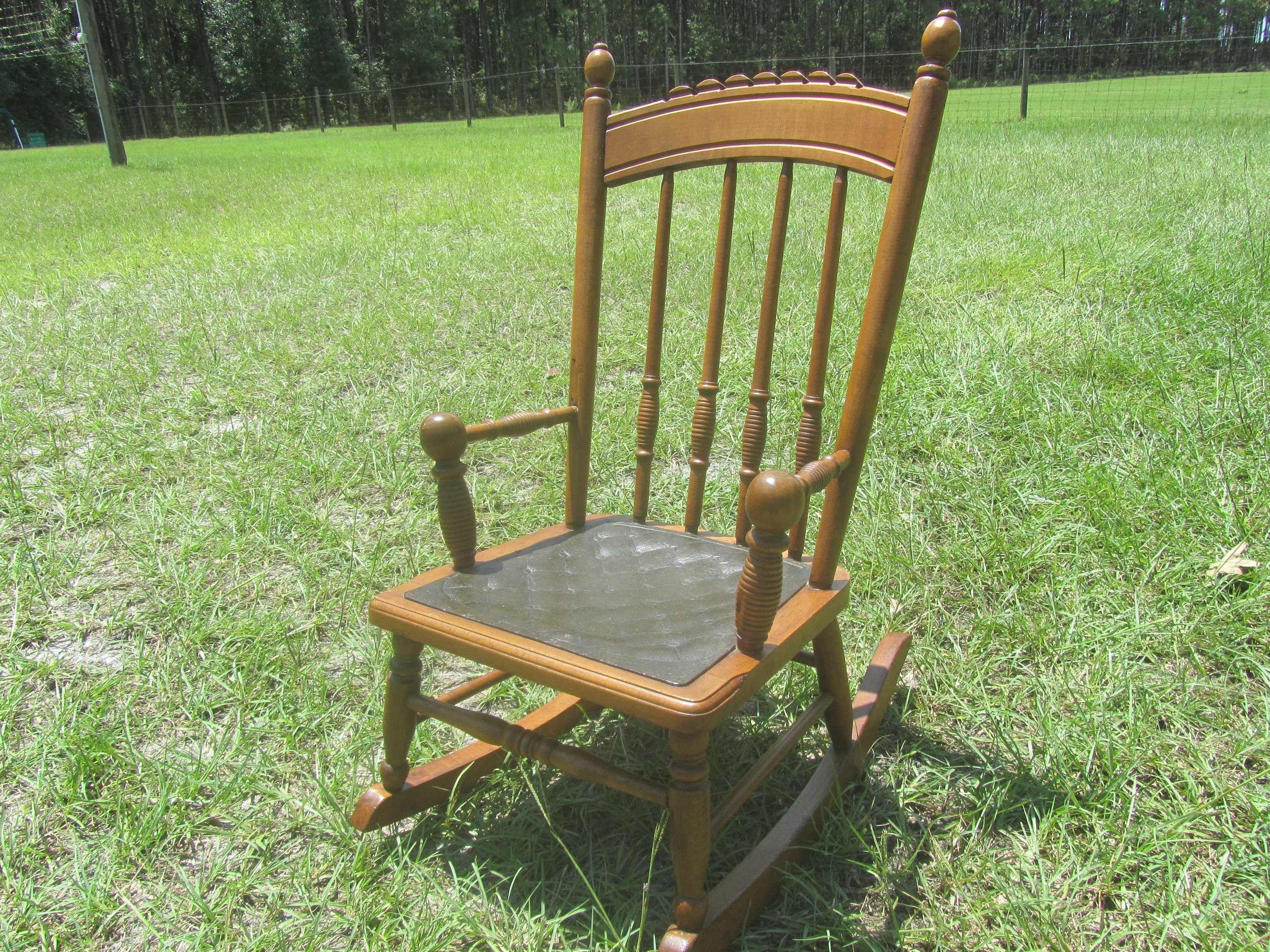 CHILDS ROCKING CHAIR, photo prop, kids furniture, Victorian chair, leather seat, children's pictures, Antique Wood Rocking Chair