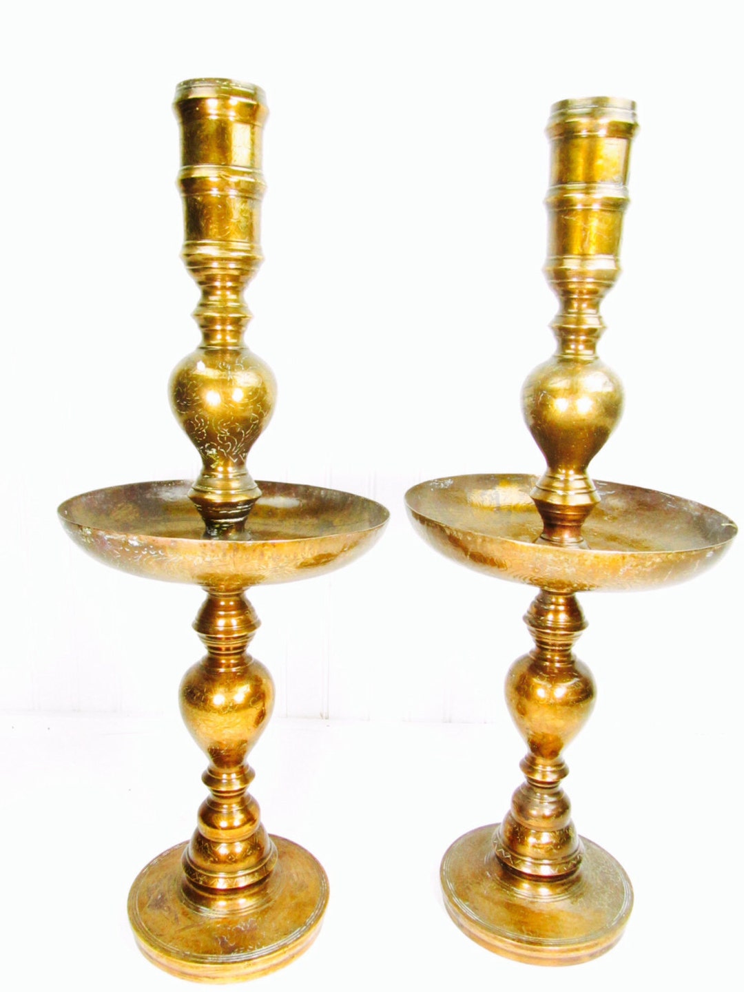 BRASS CANDLE HOLDER Large Asian Candle Holder Brass Candle Etsy