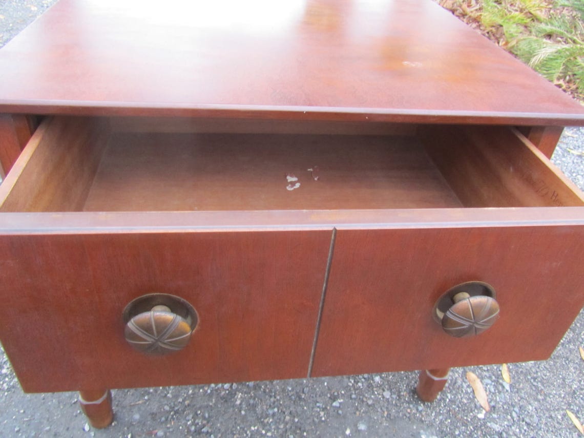 Henredon Side Table Wood Furniture Night Stand Retro Table Etsy