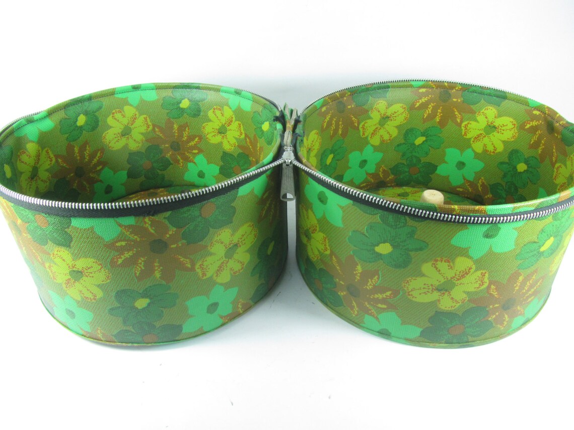 Hat Box Luggage Round Suitcase Mid Century Luggage Photo Etsy