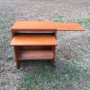 Danish modern table,l  Danish computer desk, Rolling cart, Danish modern, home school, decor, kitchen cabinet, Denmark furniture, MCM decor,