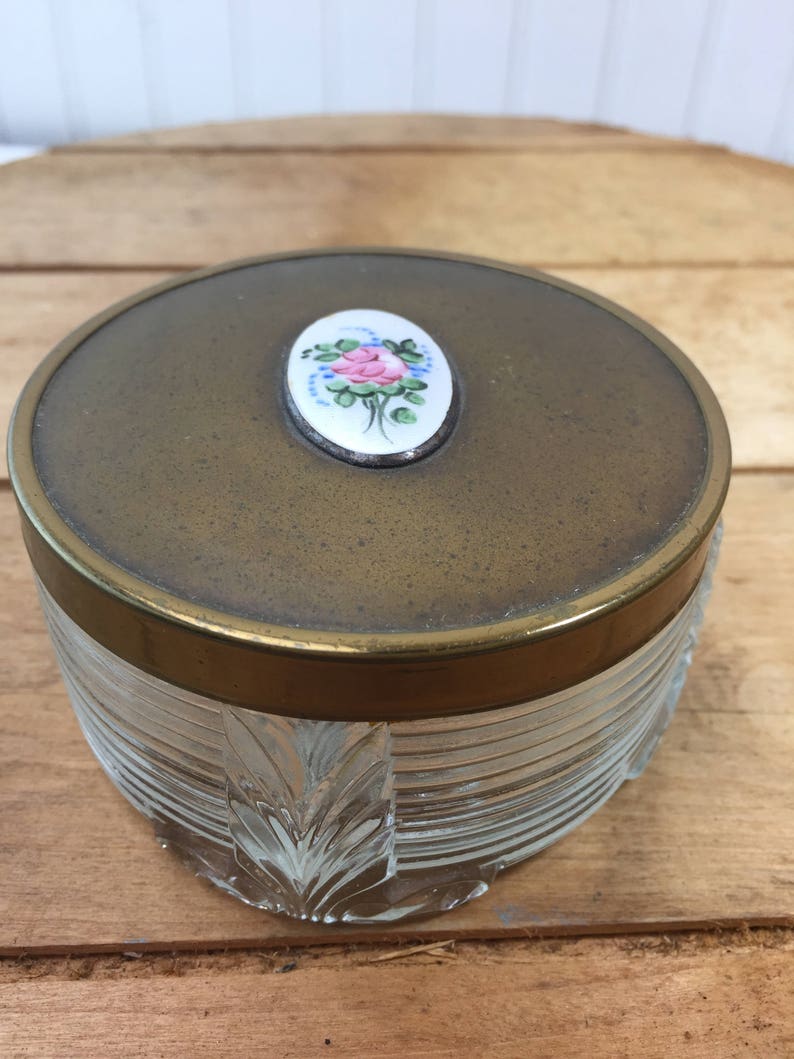 Vintage Powder Jar Powder Tin Set Victorian Powder Jar Etsy