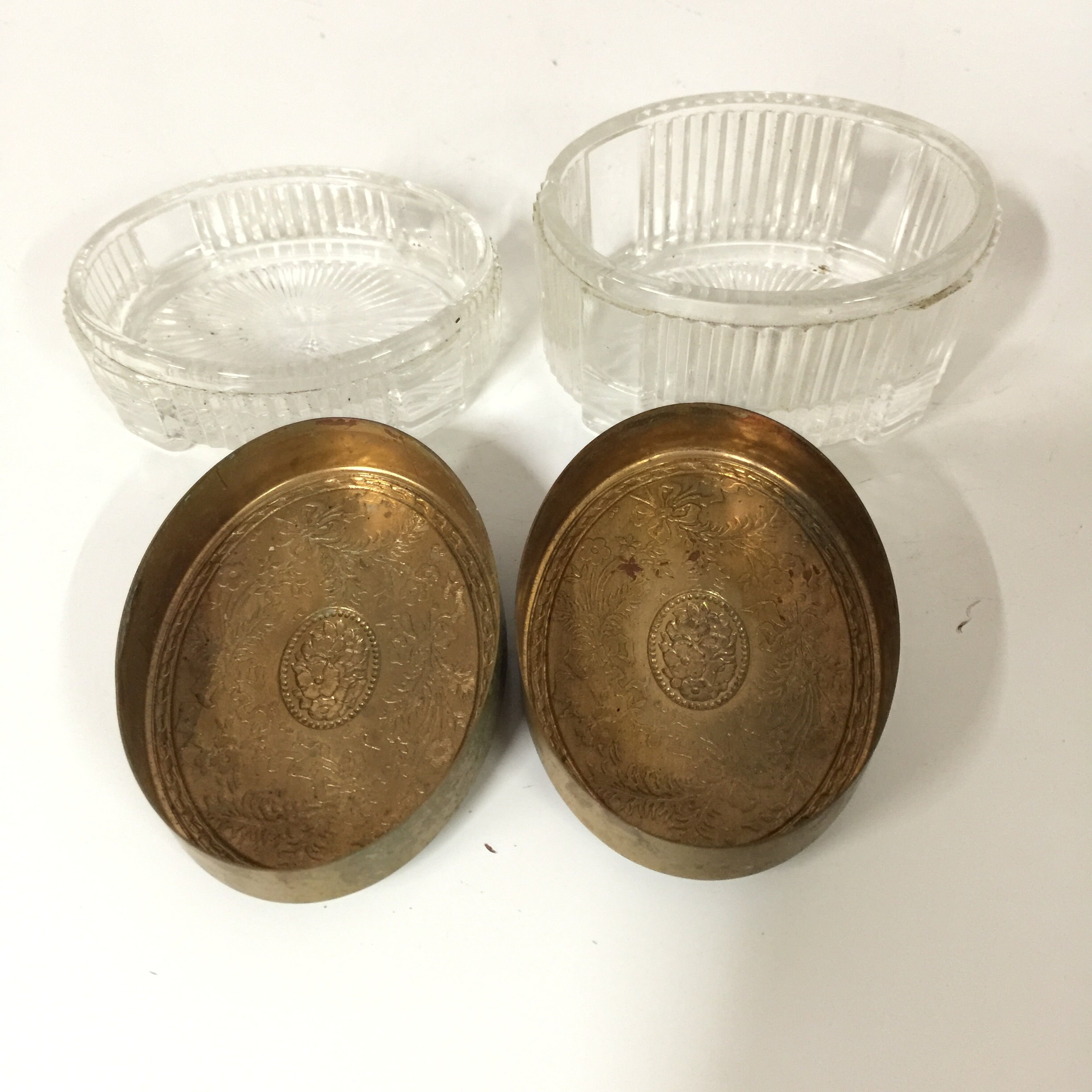 Vintage Powder Jar Powder Tin Set Art Deco Powder Jar Etsy