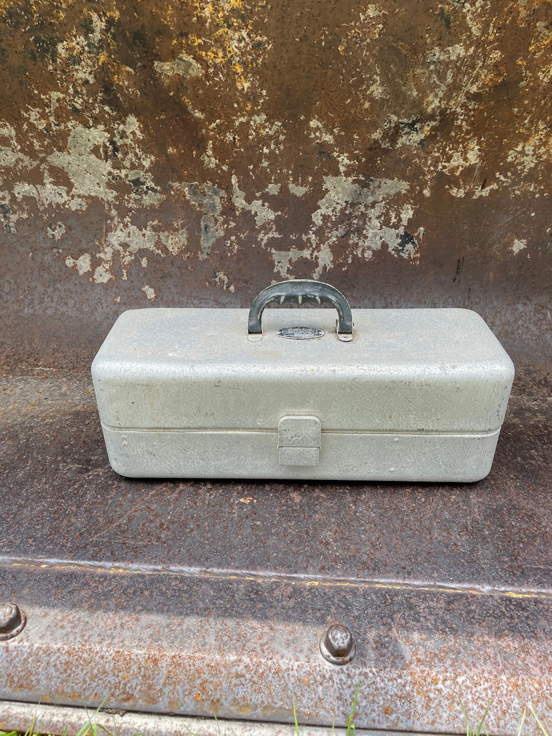 Vintage Aluminum Tackle Box, Metal Tool Box, Fishing Box, Tackle Box, Umco  -  Norway