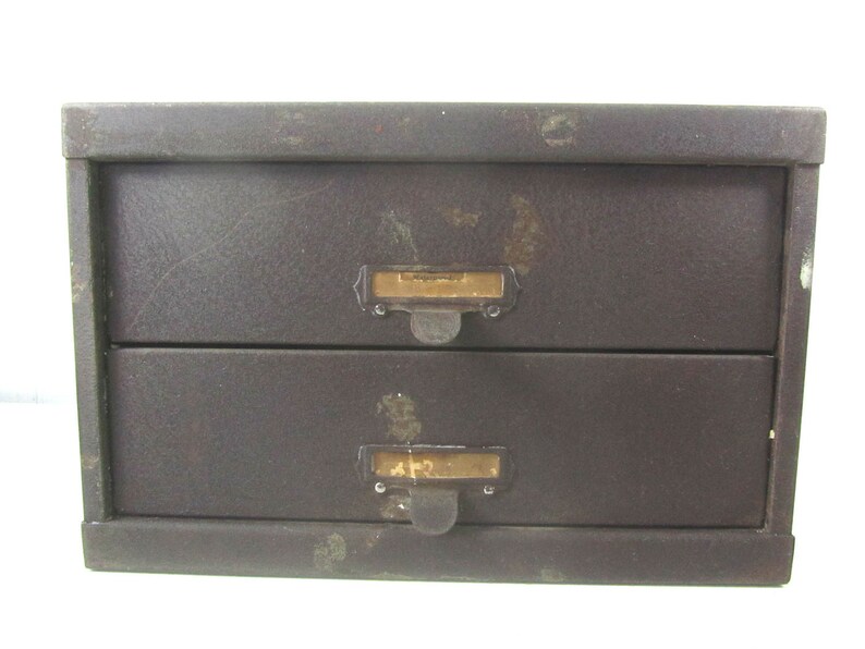 Vintage metal drawer tool box metal drawer box two drawer Etsy