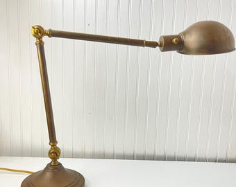 Antique brass desk lamp, Faries Desk Lamp, antique lamp, industrial, metal lamp, vintage light, metal light, Art Deco lamp