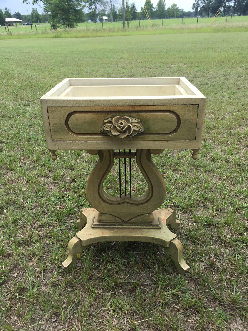 Harp Side Table Vintage Marble Top Table Side Table end Etsy