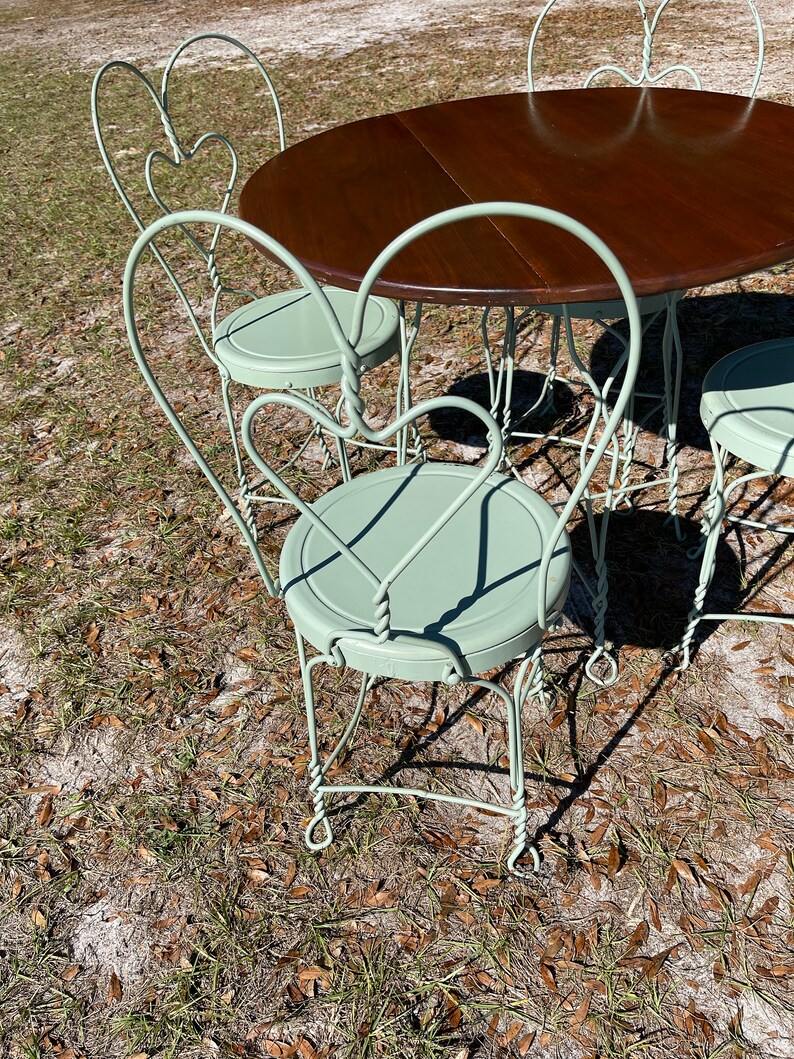 Bistro Set Ice Cream Parlor Table and Chairs Patio Furniture Etsy