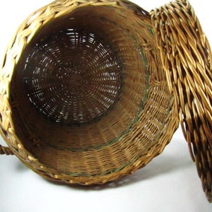 Wicker hamper,Basket, wicker basket, vegetable basket, round basket, medium basket, fruit basket, image 3