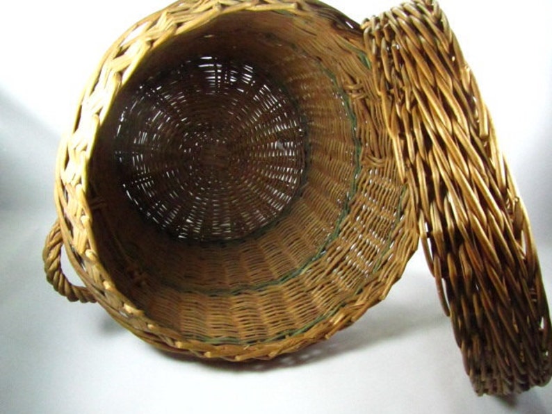 Wicker hamper,Basket, wicker basket, vegetable basket, round basket, medium basket, fruit basket, image 3