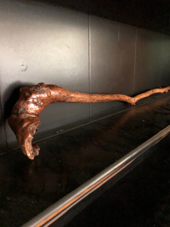 Vintage Burl cane, natural wood cane, vintage walking stick, Folk Art, Primitive cane, wood stick,