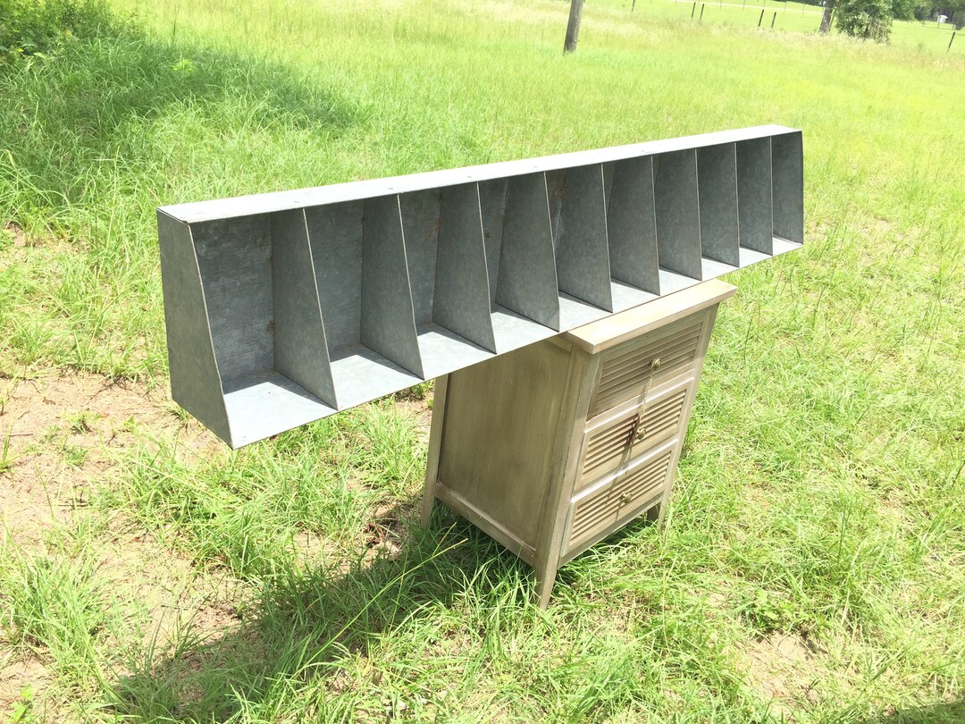 Industrial Storage, Metal Cubbies, Wall Hanging Bins, Farmhouse Decor