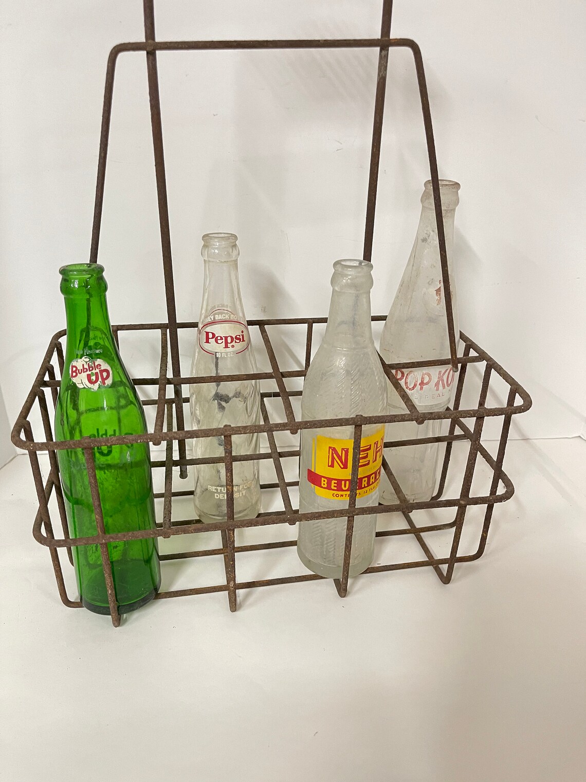 Vintage Wire Bottle Holder Metal Crate Milk Crate Soda Etsy