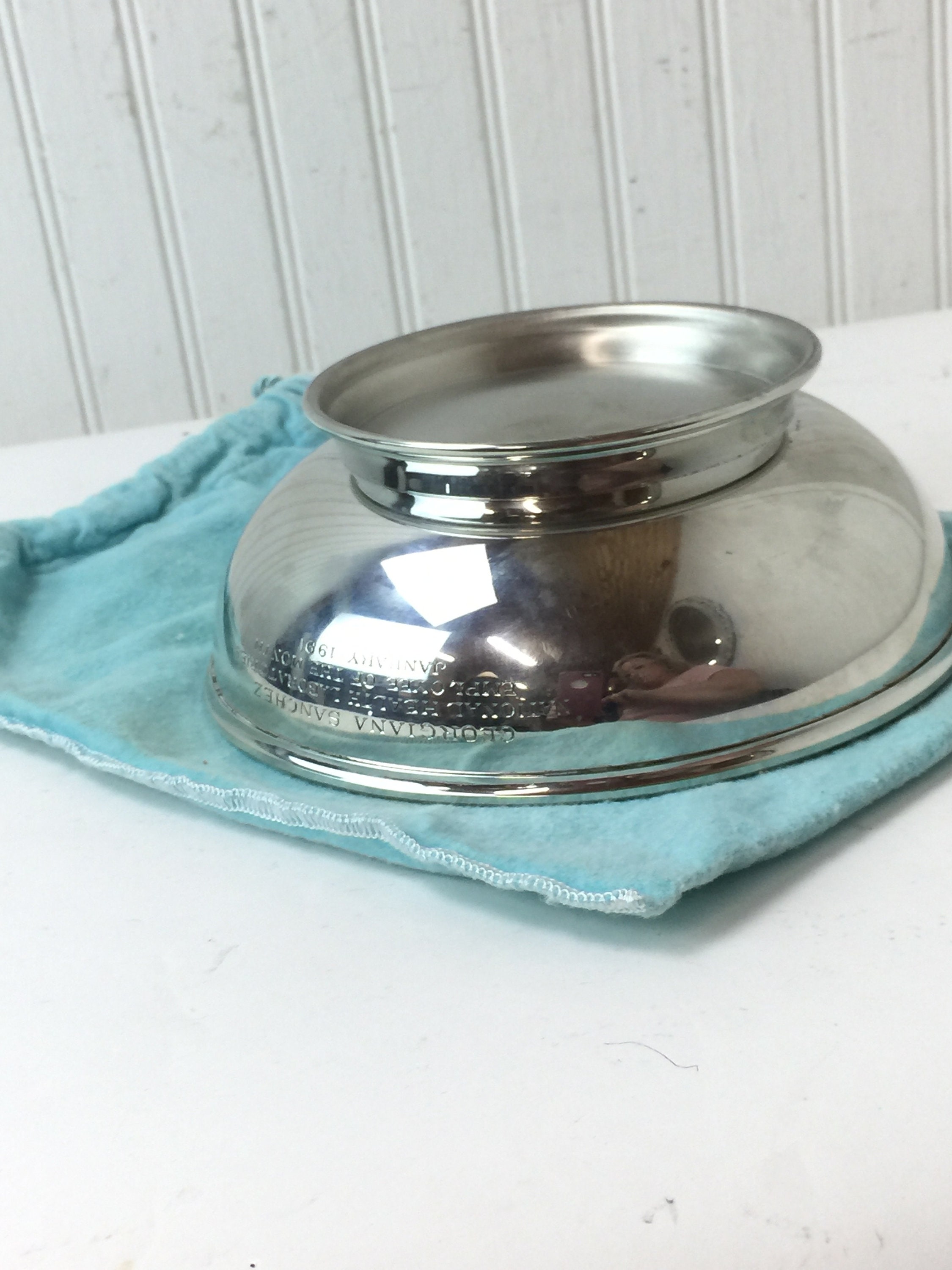 TIFFANY PEWTER BOWL, Tiffany and Company Vintage Bowl, Retro
