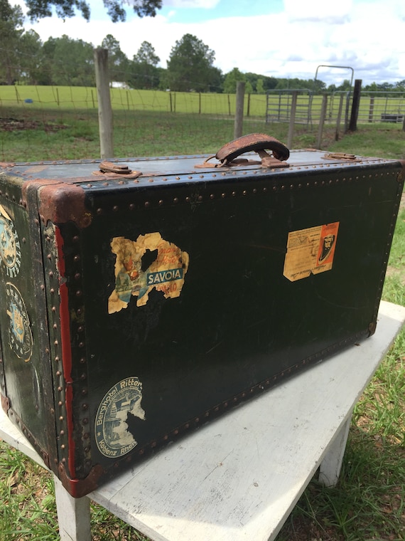 steamer trunk vintage suitcase Gem