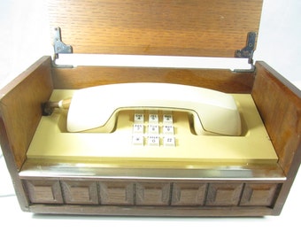 VINTAGE BOX TELEPHONE, Push Button Telephone