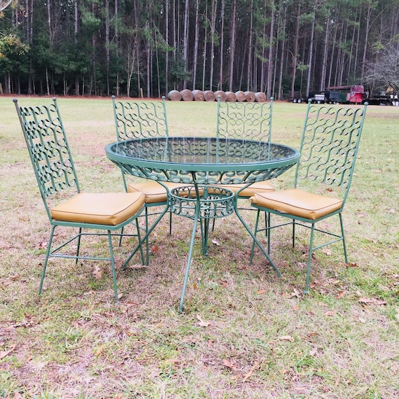 Iron Table Set Vintage Patio Furniture Patio Set Arthur Etsy