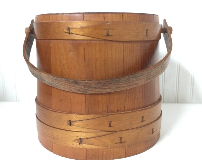 Vintage Firkin Bucket Wood Bucket Collectible Wood Decor Etsy