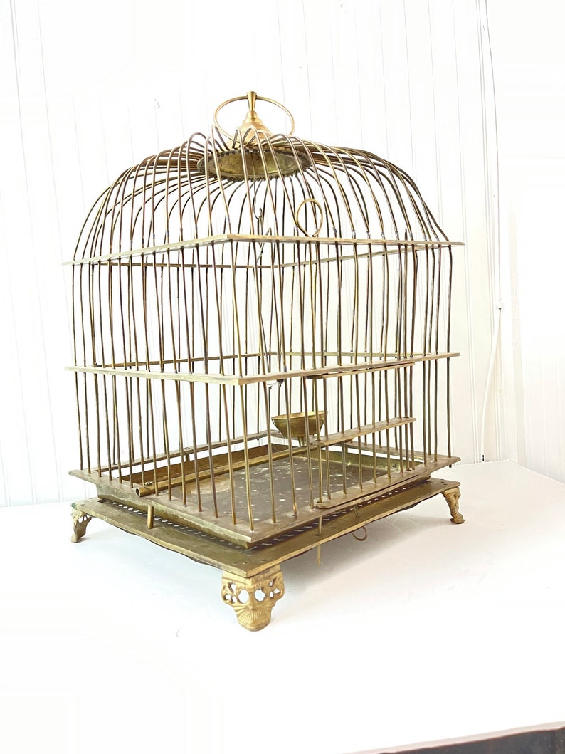 Vintage Brass Birdcage Shabby Chic Decor Bird Cage Bird | Etsy