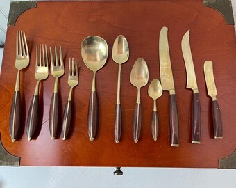 Brass Cutlery, Siam, Thailand, Silverware, Serving for 12