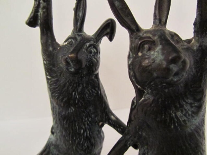 Bronze Sculpture bunny rabbit candle holder Etsy