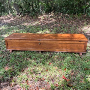 Antique Blanket Chest, unusual chest, wood trunk, Primitive Antique rifle chest, musket trunk, hope chest, Rustic trunk, Storage Box
