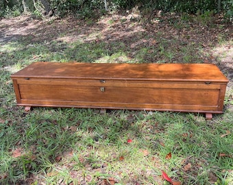 Antique Blanket Chest, unusual chest, wood trunk, Primitive Antique rifle chest, musket trunk, hope chest, Rustic trunk, Storage Box