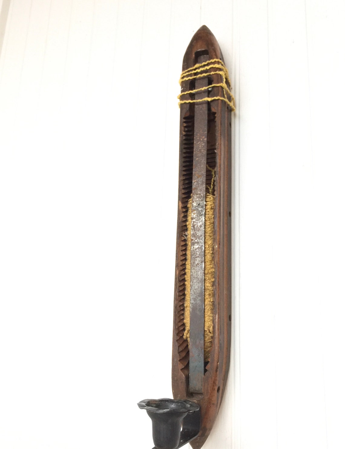 WOOD CANDLE Holder French Shuttle Weaving Loom Candle Etsy