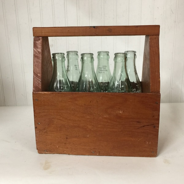 Coca-Cola, bottle Holder, coke bottle caddy, wood bottle holder, carrying case, farmhouse wood caddy, vintage wood box,farmhouse decor,