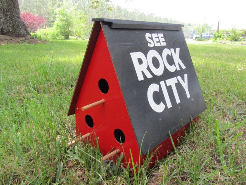 See Rock City See Rock City birdhouse Birdhouse Red Etsy
