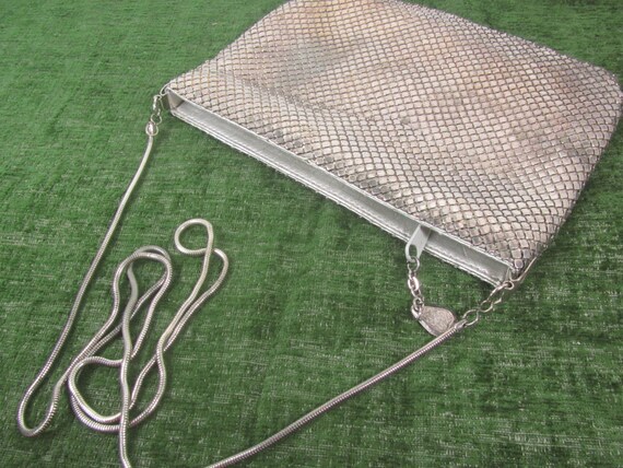 Vintage Silver Mesh purse, purse, bag, formal pur… - image 4