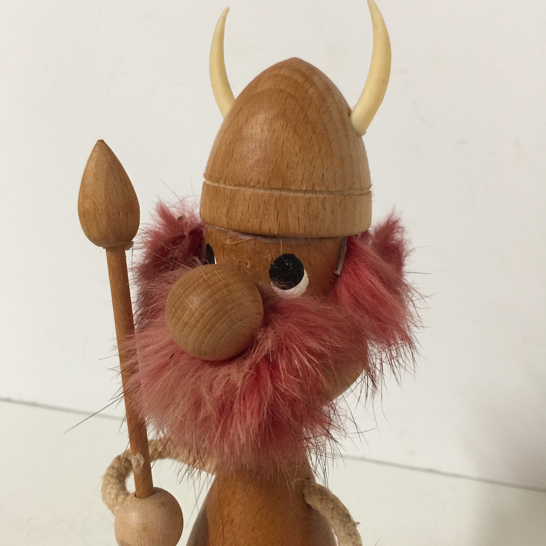 Wood Figurine Viking Man Danish Modern Art Wood Art Wood Etsy