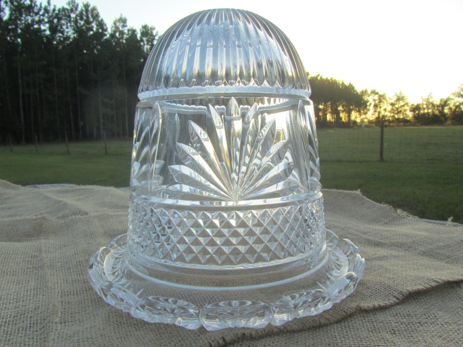 Vintage Crystal Vase Cut Crystal Wine Chiller Glass Vase Etsy