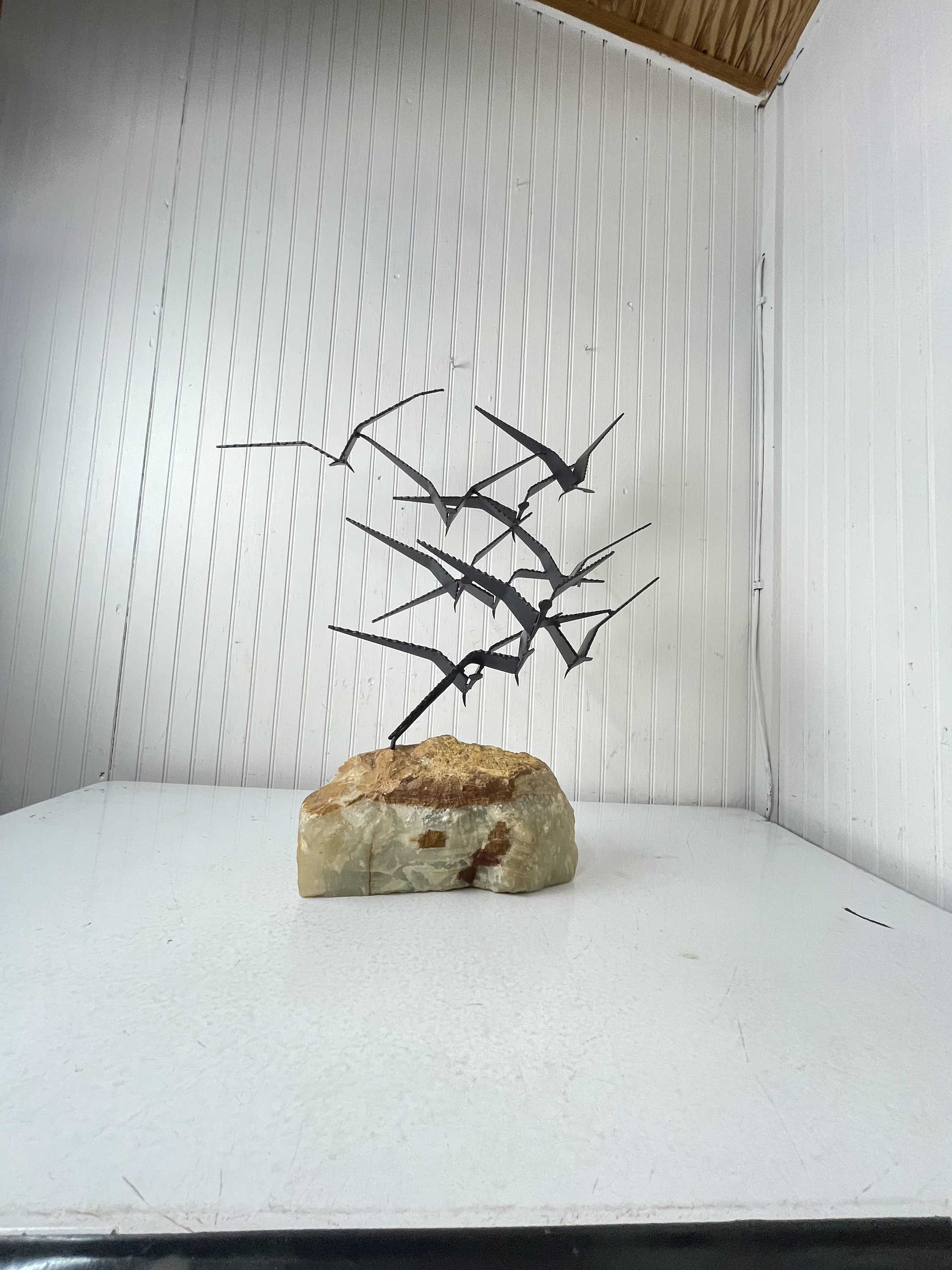 Curtis Jere, Signed Sculpture, Metal Sculpture, Birds, Retro Art
