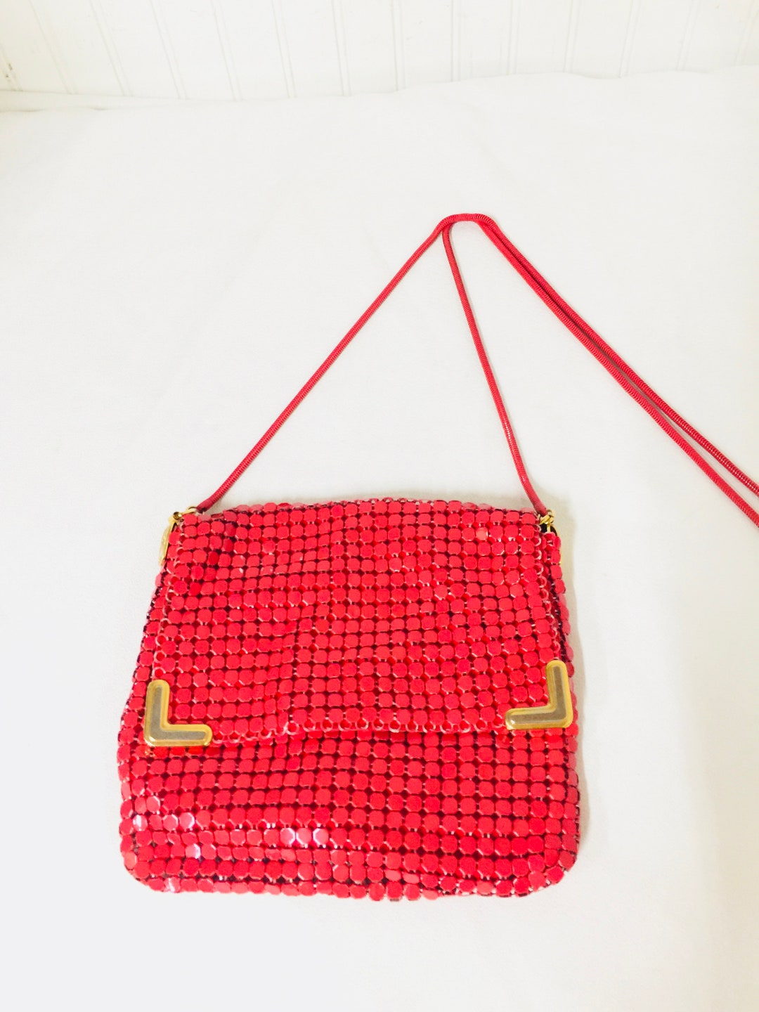 Vintage Purse Vintage Mesh Purse Red Purse 1960s - Etsy