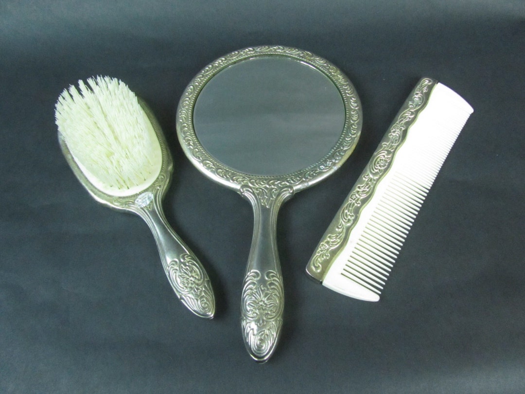 Huge Lot of Vintage Vanity Bathroom Items Combs Brushes Clips Scissors  Files