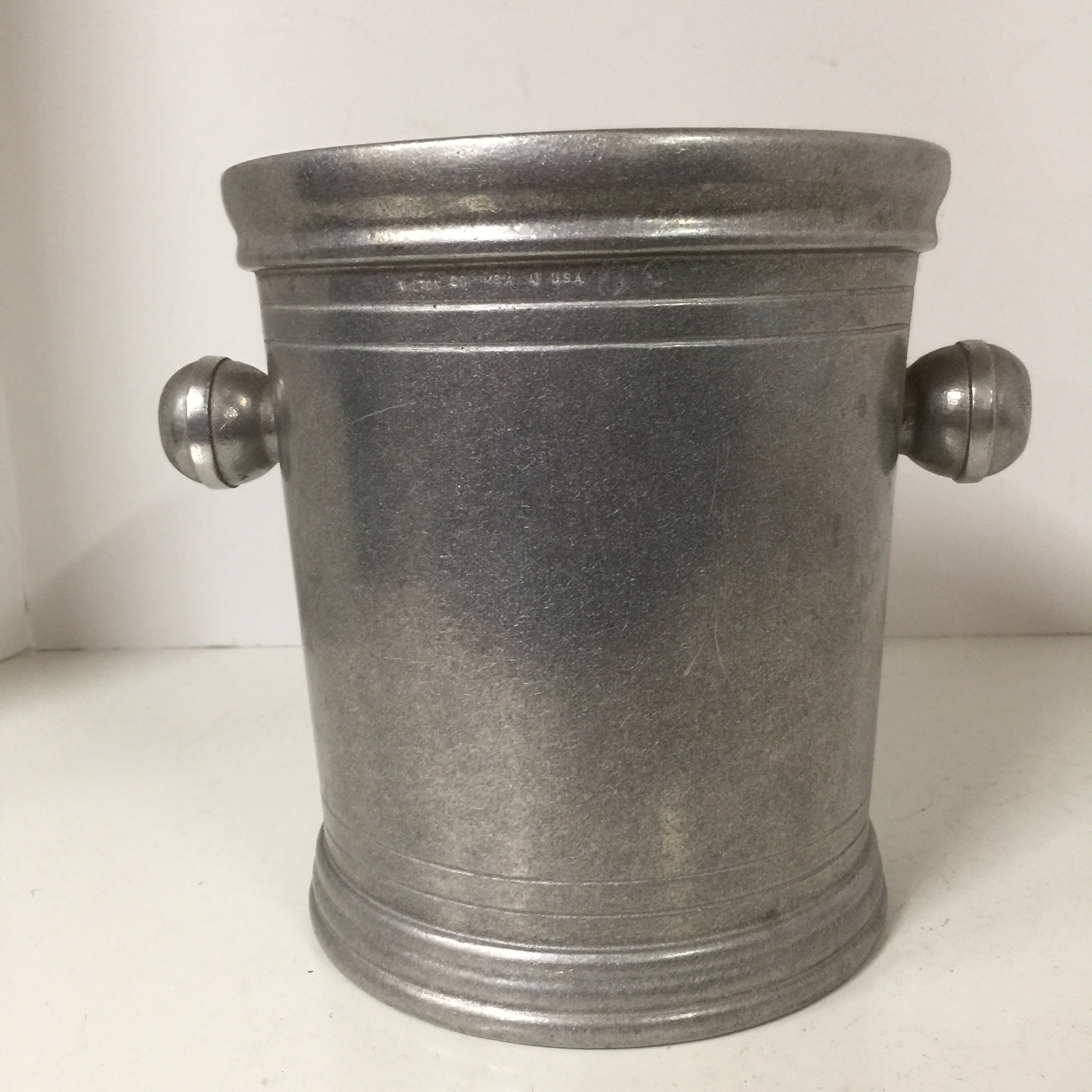 Vintage ice bucket pewter wine chiller barware mid century Etsy