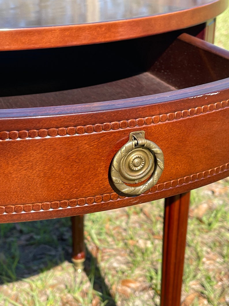 Vintage Side Table Nightstand Vintage Side Table Round Etsy