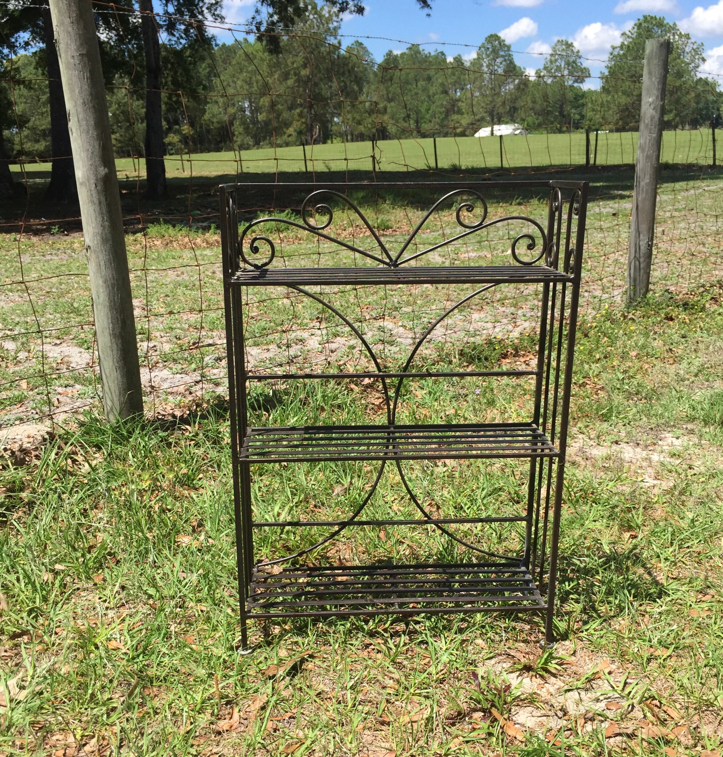 Metal Book Shelf retro shelf vintage book shelf black Etsy