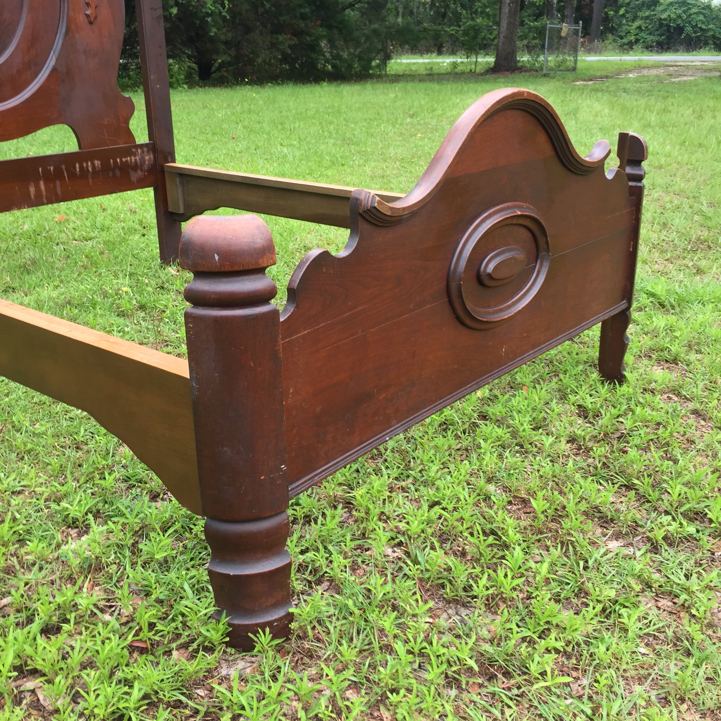 Antique Bed Wood Bed Ornate Headboard Farmhouse Bedroom Etsy UK
