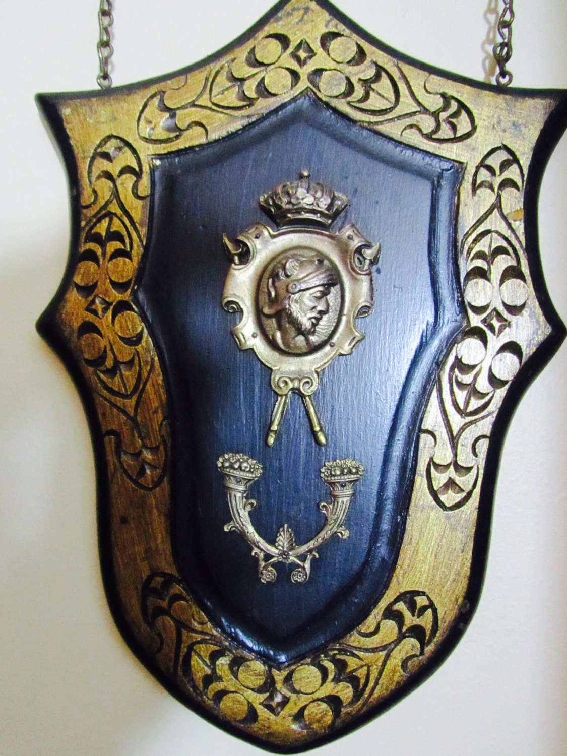 Coat of Arms Wall Hanging Castle Decor Wood and Metal Wall Etsy
